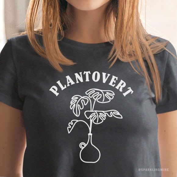 Plantovert Plant Lady Funny Graphic Tshirt